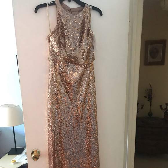 Jenny Yoo Sloan sequin dress in rose gold - Picture 4 of 5